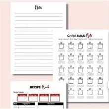 1 cuốn sổ xoắn ốc chủ đề Giáng sinh thú vị, sổ ghi chép danh sách việc cần làm & danh sách quà tặng để lập kế hoạch cho kỳ nghỉ, lập ngân sách, trang trí, nhồi tất & chuẩn bị bữa ăn - Nhiều màu - Xem 6