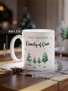 1pc Custom Names Mug, Custom Family Member Names Mug, Personalized Names Mug, Personalized Mug, Christmas Style, Christmas Gift, 3 Styles, Penguin, Christmas Stocking, Christmas Tree, Warm Gift, Family Gift, Ideal For Christmas, Birthdays, Anniversaries, Couples Gift, Best Gift For Mom, Dad, Wife, Husband, Grandma, Grandpa, Gift For Her/Him