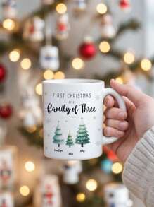 1pc Custom Names Mug, Custom Family Member Names Mug, Personalized Names Mug, Personalized Mug, Christmas Style, Christmas Gift, 3 Styles, Penguin, Christmas Stocking, Christmas Tree, Warm Gift, Family Gift, Ideal For Christmas, Birthdays, Anniversaries, Couples Gift, Best Gift For Mom, Dad, Wife, Husband, Grandma, Grandpa, Gift For Her/Him