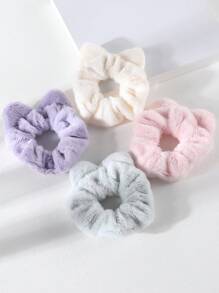 Juego de 4/7 Piezas de Scrunchies con orejas de gato en colores aleatorios para niñas, suaves y esponjosos para coletero, sostenedor de coleta, cuerda elástica para el cabello, accesorios para el cabello de uso diario