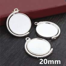 4 pièces Base de pendentif en rotation à double face compatible avec des cabochons ronds de 20/25/30 mm. Accessoires pour la conception de bijoux DIY.