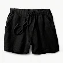 Kit 2 Premium Linen Shorts Luxury Men's Bermuda Shorts For Beach Fashion - 黑色 - 查看 2