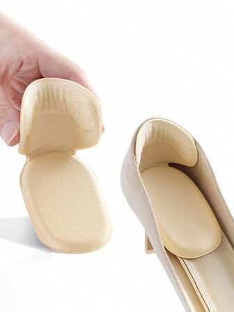 2 件装 T 型加厚防滑鞋跟贴，适用于男女鞋，自粘式可调节尺寸，防滑、防变形、防磨损和保护鞋跟，鞋靴配件，返校用品