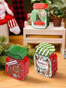 1pc-Hũ bánh quy Giáng sinh Hũ bánh quy thiếc Giáng sinh Hũ kẹo hình dạng in hình cây thông Noel Xe hơi đỏ Người bánh gừng Hoa văn dễ thương Không khí Giáng sinh Hộp quà tặng nhỏ Nhà hàng Giáng sinh Trang trí bàn phòng khách Đồ trang trí - Nhiều màu - Xem 8