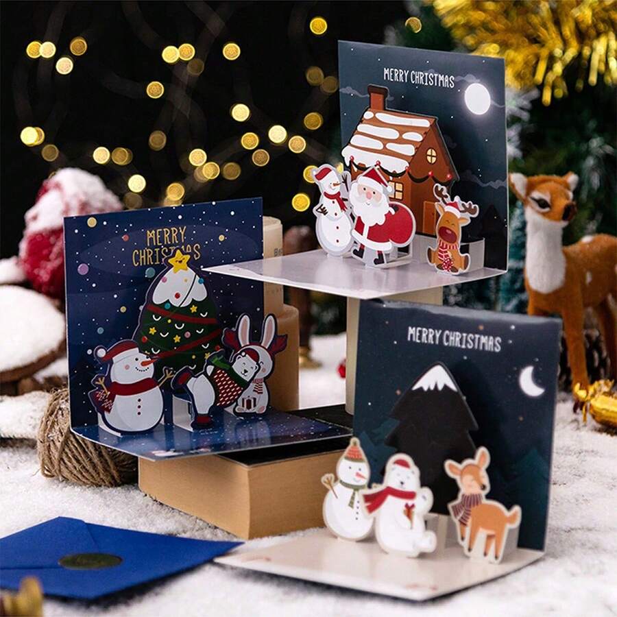 Thiệp chúc mừng Giáng sinh 3D sáng tạo gấp lại đêm Giáng sinh năm mới lời chúc phúc ngày lễ bạn bè và gia đình thiệp chúc mừng - thiên đường - Xem 1