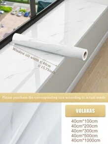 1卷PET厨房贴纸，现代大理石纹防水防油厨房墙贴，厨房贴纸，墙贴，乙烯基贴花，家居装饰，春季装饰品，让您的家焕然一新，节日装饰贴纸礼物生日毕业 - 淺灰色 - 查看 5