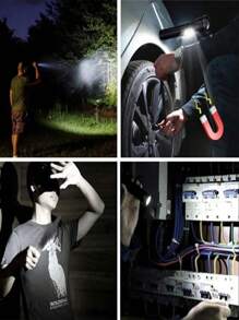 1 Peça Lanterna Tática Recarregável Tipo-C, LED Super Brilhante de 10.000 Lúmens com Luz Lateral COB, 7 Modos, À Prova d'Água, para Camping, Trilhas e Emergências - luz branca - Visão 10