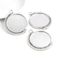 4 pièces Base de pendentif en rotation à double face compatible avec des cabochons ronds de 20/25/30 mm. Accessoires pour la conception de bijoux DIY.