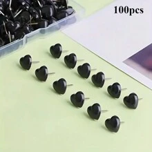 50 tachinhas em formato de coração para escritórios escolares, tachinhas decorativas fofas para pendurar quadros de cortiça, volta às aulas, material escolar - Multicolorido - Ver 18