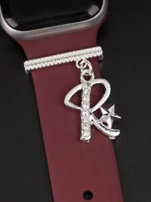 1 件原创设计闪亮银色 26 字母表带饰物，兼容 表带字母配件，兼容 Galaxy 表带饰物装饰，完美的生日礼物 - 個性字母-Silvery - 查看 22