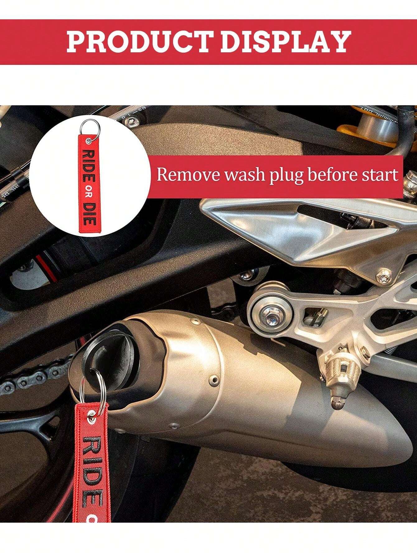 1pc Motorcycle Rubber Exhaust Plug Muffler, Personalized "Ride Or Die