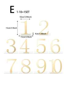 1 bộ = 10 chiếc Giá đỡ số bàn bằng Acrylic tráng gương vàng, Giá đỡ số bàn ăn hiện đại 1-20, Thích hợp cho đám cưới, tiệc tùng, sự kiện Quà tặng tốt nhất, Trang trí đám cưới, Trang trí nhà cửa, Trang trí phòng Tiệc cô dâu - Vàng - Xem 5