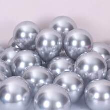 9 Inch Thickened Chrome Metal Balloon Wedding Party Decoration Wedding Balloon Set Can Use Printing - Silver - View 2