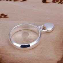 1 pièce Pendentif minimaliste en forme de cœur, bague de couple de haute qualité, convient pour le port quotidien et les rassemblements sociaux de la Saint-Valentin