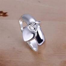 1 pièce Pendentif minimaliste en forme de cœur, bague de couple de haute qualité, convient pour le port quotidien et les rassemblements sociaux de la Saint-Valentin