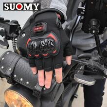 suomy 半指摩托车手套防护男式露指护具骑行摩托车越野赛骑行手套防滑机车骑士夏季户外手套 - 綠色 - 查看 9