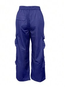 Chicsale Womens Cargo Pants With Large Pockets Streetwear Style Comfortable Fit And Versatile Design Ideal For Casual Outings And Everyday Wear Perfect For Fashion Forward Women - Xanh đậm - Xem 4
