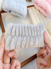 3PCS/2PCS/1PC Cute Bow Wash Hair Band Absorbent Wrist Band Apply Mask Special Hair Band Plush Wash Cuff Moisture-Proof Sleeve Sports Absorbent Waterproof Wipe Sweat Wristband Home Bathroom Decor Fall Decor Back To School - Shape - View 6