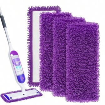 1/4/6PCS Purple Reusable Electric Mop Filling Pad, Suitable For Electric Mop Entry-Level Kit - Swifter Electric Mop Pad Filling Pad - Multi Surface And Wooden Mop Pad Filling For Floor Cleaning - Washable Ultra-Fine Fiber Pad (Excluding Mops)