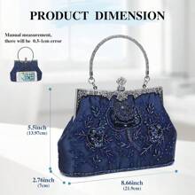 BAIGIO Women's Embroidered Beaded Sequin Evening Clutch Large Wedding Party Purse Vintage Bags
