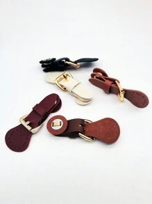 1pc Canvas Bag Wallet Shoulder Strap Connection Leather Buckle, Solid Color Leather Buckle, Vintage Bag Metal Buckle, Used To Seal Shoulder Bag And Clothing Fasteners, Sewn Diy Craft Accessories, Used For Diy Handbags, Leather Craft Bag Wallets - Multicolor - View 2