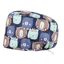 1pc Cartoon Animal, Plant, Starry Print Polyester Work Cap, Doctor/Nurse Hat, Unisex Dust-Proof Brimless Cap, For All Seasons Halloween - K - View 18