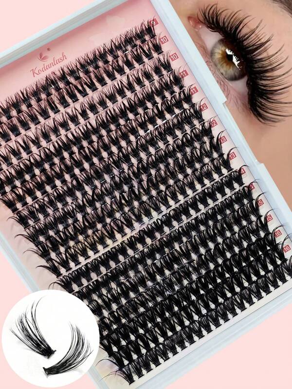 Extensiones de pestañas DIY, 320 grupos (40D,D-9-16MM), volumen de pestañas Manga, extensiones de pestañas individuales, grupos de pestañas DIY en casa,pestañas pestans extensiones de pestañas