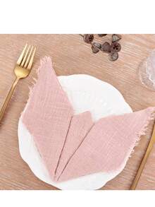 12pcs Country Style Linen Dinner Napkins, Christmas Wedding Party Table - Multicolor - View 5