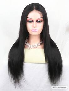 6x4 无胶假发 人发 预拔 预剪 直发 蕾丝前假发 人发漂白结 180% 密度人发 无胶 Clousre 假发 - SNatural - 查看 4