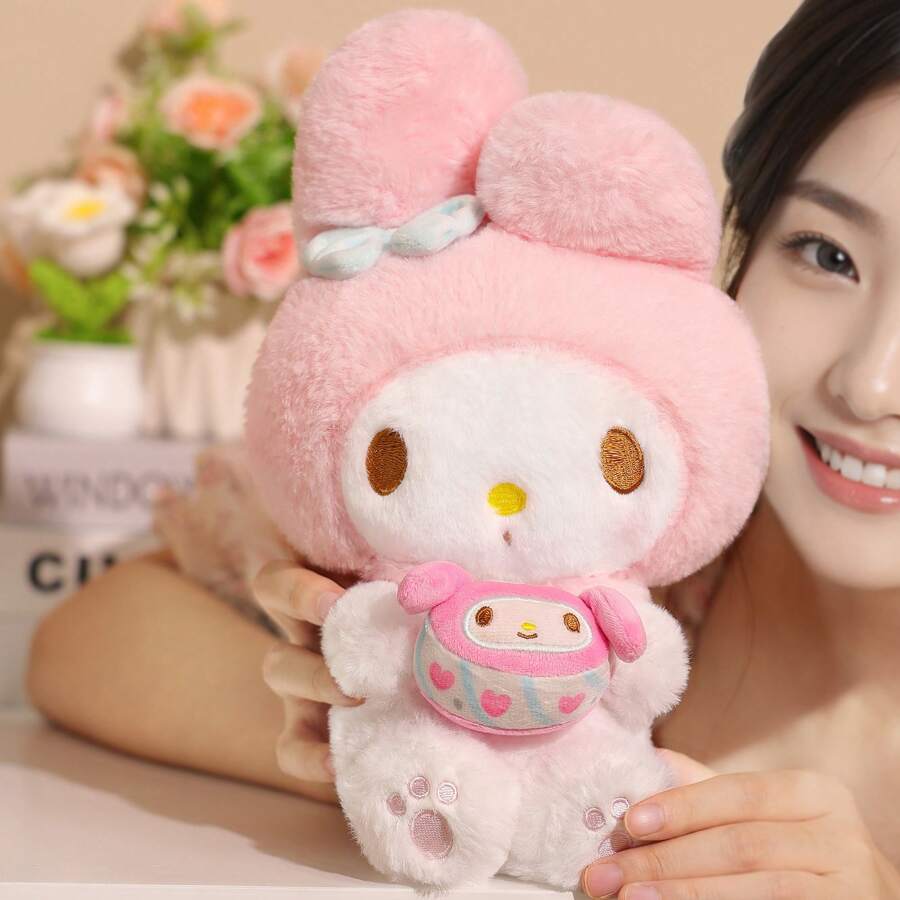 Miniso Sanrio My Melody 三明治饼干坐姿毛绒玩具 30 厘米/11.81 英寸超柔软彩色卡通可爱毛绒玩具适合生日、复活节、派对礼物、Kpop 毛绒玩具、دمى、Curomi