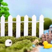 1pc 35" Miniature Fairy Garden Fence, Decorative White Wooden Pointed Picket Fence, Mini Wooden Garden Fence For Crafts, DIY Model Projects, Toy House, Flower Pot