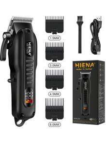 HINEA La HIENA es una recortadora de cabello profesional para hombres con pantalla digital eléctrica, recortadora de cabello inalámbrica y máquina de espera prolongada con cabezal de cuchilla preciso