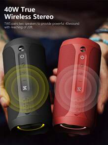 EDUPLINK Waterproof Portable Speaker TWS Pairing CF Slot RGB Lights And USB C Charge Port For Pool And Beach - Pink - View 9