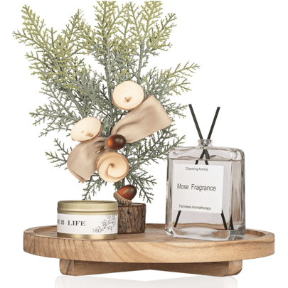 Wooden Decorative Tray For Bathroom, Kitchen, Living Room, Soap, Candle Holder Best Gifts Birthday Plates Kitchen Accessories Kitchen Decor Table Trays Fruit Tray Tray Decor Graduation