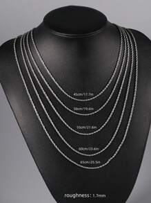 1pc S925 Sterling Silver Thick Twisted Rope Chain Necklace, Vintage Street Style Hiphop Necklace For Men, Long Necklace Suitable For Street Dance Club Wearing, Gift For Boyfriend/Husband