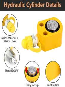 BriSunshine Hydraulikzylinder 10T mit Hydraulikpumpe CP-180, 12mm Hub, 45mm Eigenhöhe, 15.89cm² Nutzfläche, Ölspeicherkapazität 350cc Handpumpe, Ultradünner, für Gebäude und Brücken, Maschinenbau