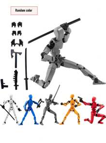 Multi-Articulated Action Figure Toy, Total Jointed Movable Robot Dummy Set, Self-Assembled Robot Action Figure, Interactive Design For Creative Play, Fun Robotics Gift For Christmas - Multicolor - View 6