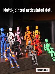 Multi-Articulated Action Figure Toy, Total Jointed Movable Robot Dummy Set, Self-Assembled Robot Action Figure, Interactive Design For Creative Play, Fun Robotics Gift For Christmas - Multicolor - View 2
