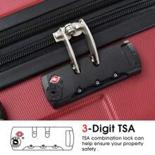 MERAX Hardshell Luggage Sets 3 Pcs Spinner Suitcase With TSA Lock Lightweight 20''24''28'' Travel Suitcase Suitcases Suit Case Durable Travel Luggage Carry On - 紅色 - 查看 11