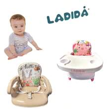 LADIDA Booster Seat And High Chair – Easy To Fold And Transport, Adorable Bunny Design | 152 - Mixed colors - View 3