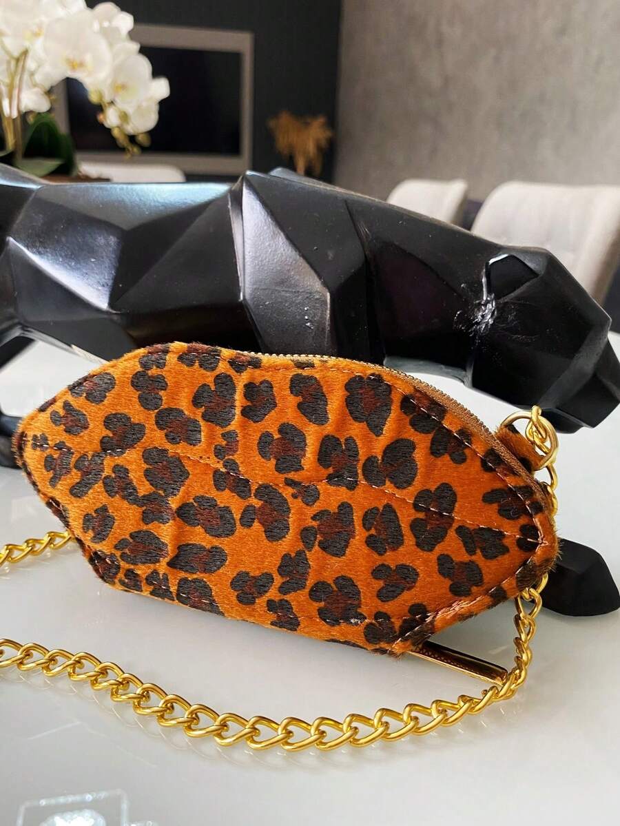 Mini Bag Zebra Animal Print Small Mouth Party Fashion Zipper - Lạc đà - Xem 1