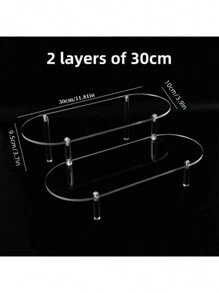 1pc Acrylic Transparent Display Stand, Multilayer Step Style Rack For Toys, Jewelry, Cosmetics, Perfumes Organization And Exhibition - Easy Installation - Clear - View 4