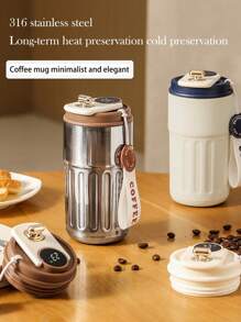 Smart Double-Wall Vacuum Insulated Coffee Cup - Seamless Stainless Steel 316 Design - Perfect For Men & Women, Office & Outdoor Adventures - Durable, Rust-Resistant, Easy-Carry Mug