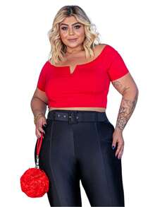 Skinny Pants With Belt Plus Size With Elastane - 查看 5