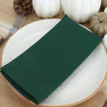 12pcs Solid Color Cloth Napkins, Washable Cotton Table Napkin For Household Dining Fall Autumn Decor Wedding Hotel 45*45cm - Dark Green - View 1