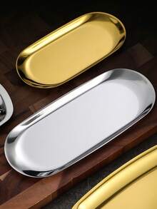 1 pièce Plateau d'affichage multifonction en acier inoxydable pour bijoux/cosmétiques/outils, inspiré par - Argent - Voir 4