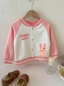 1 bộ đồng phục bóng chày cho bé gái có lớp lót giữ nhiệt, thời trang cho mùa thu - Hồng - Xem 3