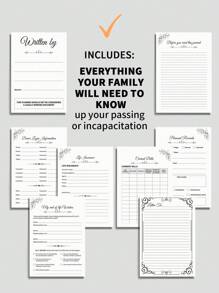 Plan de vida previo - Organizador de funeral de 5.7x8.1 pulgadas con carta a seres queridos, guía de cuidados y página de deseos, sección de documentos importantes