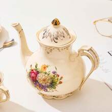 优雅欧式茶壶/咖啡壶，800ml/1.2L容量可选，瓷器材质，带过滤器，适合家庭聚会、万圣节、感恩节、万圣节礼物