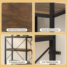 7 Tier Bookshelf With 6 Fabric Drawers, Convertible Corner Bookcase - màu nâu - Xem 7